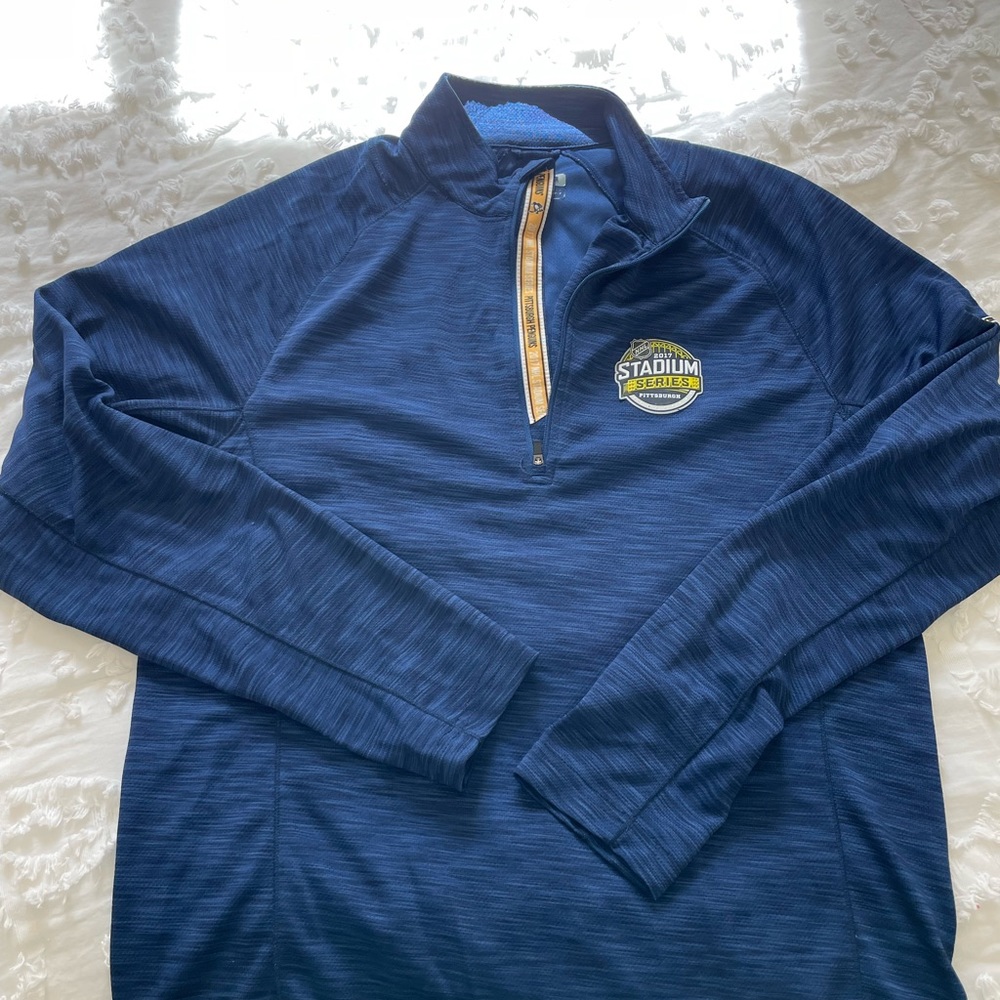Pittsburg Penguins NHL 2017 Stadium Series navy blue pullover Size M SKU 49 - Picture 7 of 9